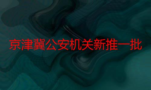 京津冀公安机关新推一批跨省通办事项