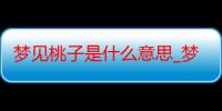 梦见桃子是什么意思_梦见桃子好不好-周公解梦