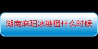 湖南麻阳冰糖橙什么时候成熟（湖南麻阳冰糖橙什么时候上市）