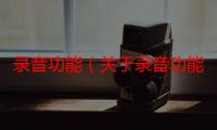 录音功能（关于录音功能介绍）