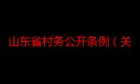 山东省村务公开条例（关于山东省村务公开条例介绍）