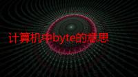 计算机中byte的意思是-生活常识